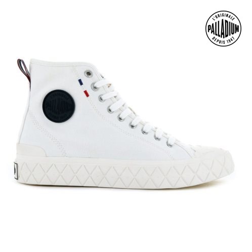 Baskets Palladium Palla Ace Tela High Tops Femme Blanche | FR FTN803Q